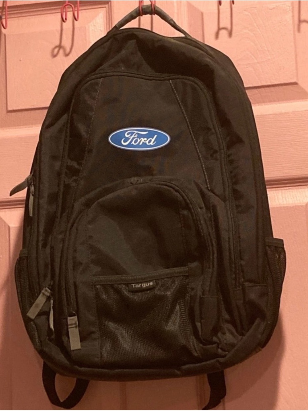 Ford Black Backpack with Blue Logo - Men's Laptop Travel Bag